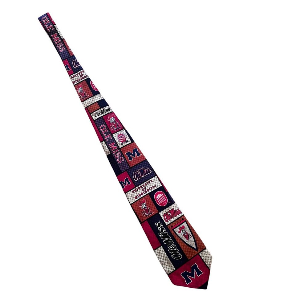 NWT Ole Miss Rebels Vintage 100% Silk Tie Eagles Wings
